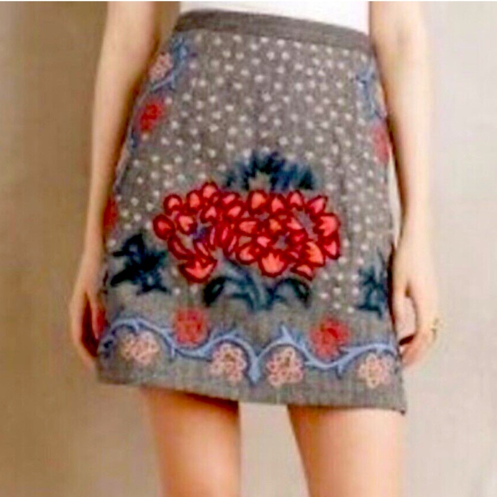 Anthropologie Hemant & Nandita Wool skirt